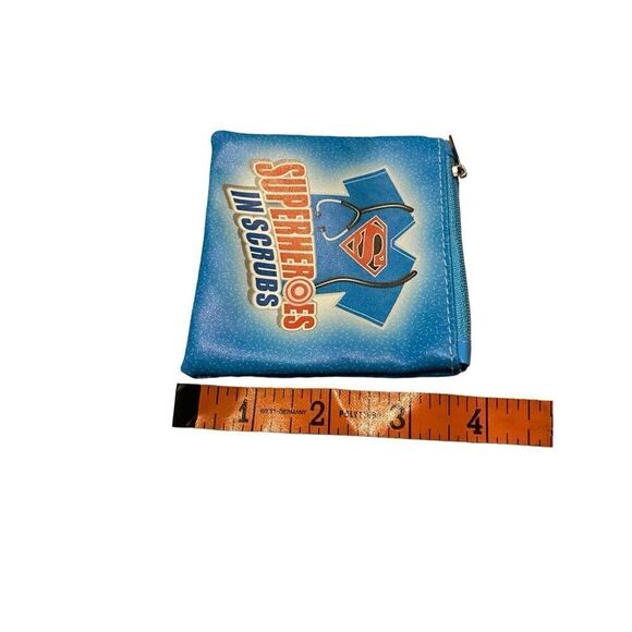 4” x 4” Superheroes In Scrubs Coin Purse Pouch Medical Field Essential Workers - Picture 3 of 4